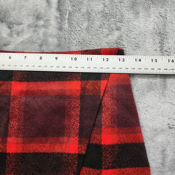 Abercrombie & Fitch Skirt Women 0 Red Black Plaid Wool Blend Mini Lined Side Zip - Picture 6 of 8